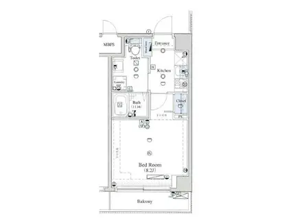 ヴォーガコルテ市ヶ谷(1K/2階)の間取り写真