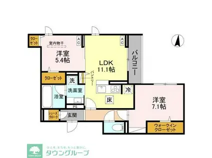 FORTUNA DUO(2LDK/1階)の間取り写真