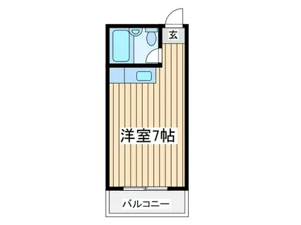 サンシティーやま(ワンルーム/1階)の間取り写真