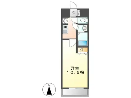 あおなみ線 南荒子駅 徒歩7分 5階建 築18年(1K/4階)の間取り写真