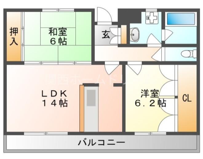 エテルノI(2LDK/1階)の間取り写真