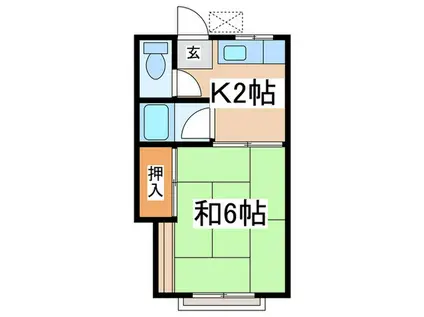 末広荘(1K/1階)の間取り写真