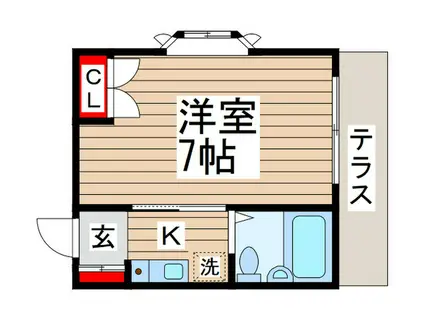 メゾンR&M(1K/1階)の間取り写真