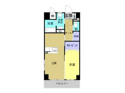 ティースタイルクラシキ(1LDK/4階)の間取り写真