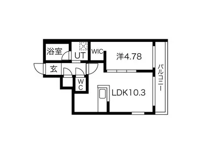 ベルゼル東札幌(1LDK/2階)の間取り写真