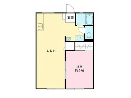 古木ハイツ A(1LDK/1階)の間取り写真