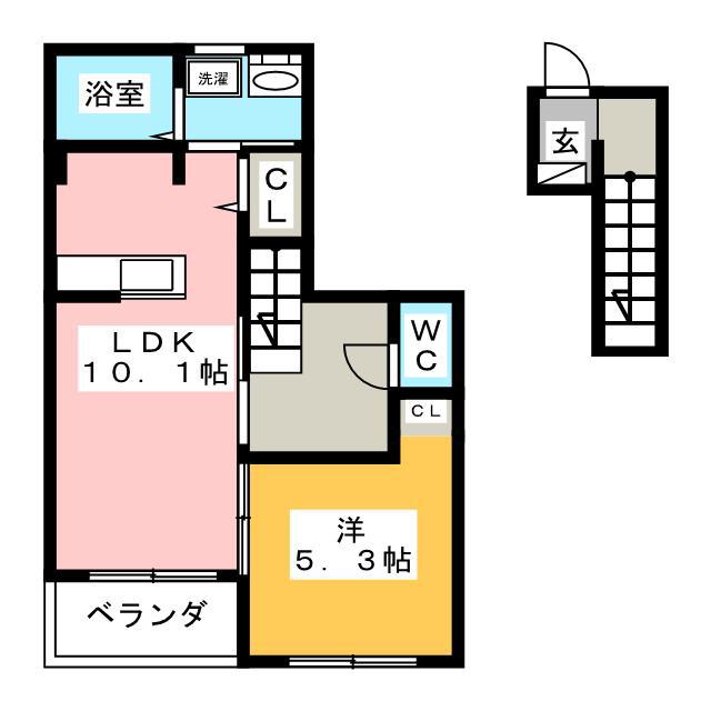 コートハウス安塚(1LDK/2階)の間取り写真