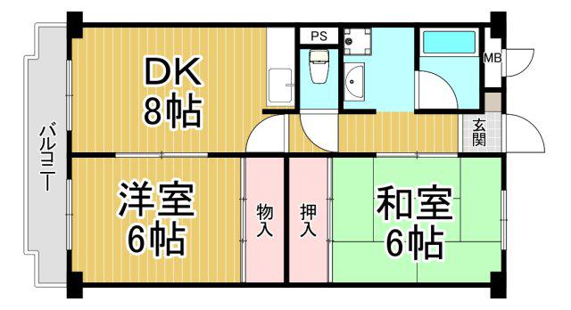 アメニティライフ荻野(2DK/3階)の間取り写真