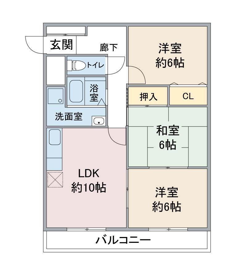 エクセル田幡(3LDK/2階)の間取り写真