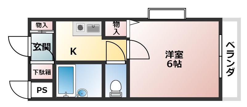 マンションタカトミ(1K/2階)の間取り写真