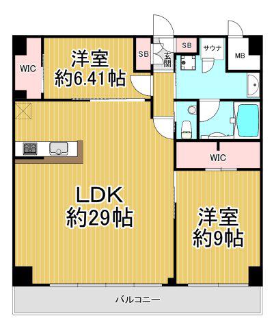 プレジオ西宮北口(2LDK/2階)の間取り写真