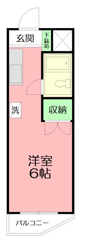 サンハイツ妻田(1K/3階)の間取り写真
