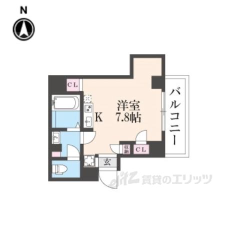 ERCITYS立花駅前(ワンルーム/6階)の間取り写真