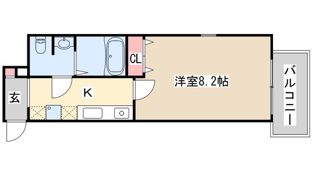ダイドーメゾン神戸元町(1K/6階)の間取り写真
