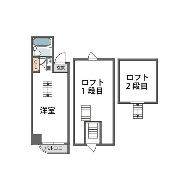 六甲石橋プラザ(ワンルーム/5階)の間取り写真