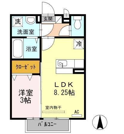 セゾンコート(1LDK/1階)の間取り写真