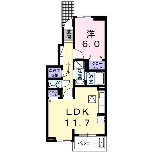 ルミエール(1LDK/1階)の間取り写真