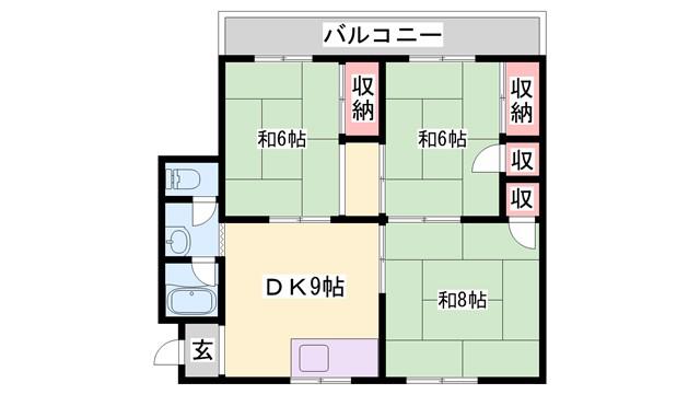 コーポ博(3DK/3階)の間取り写真