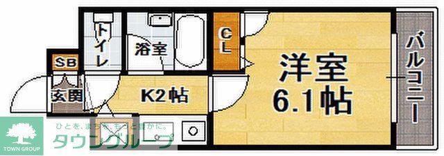 ライオンズマンション天神西(ワンルーム/1階)の間取り写真