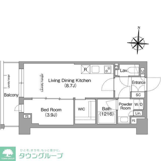 ウエリスアーバン住吉ウエスト(1LDK/5階)の間取り写真