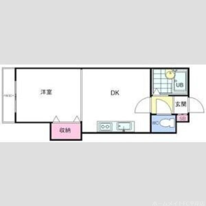 エスポアール平岸(1DK/3階)の間取り写真