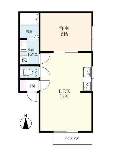 アバンセ(1LDK/2階)の間取り写真