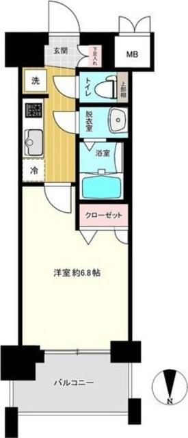 ソルテラス京都西大路郁(1K/4階)の間取り写真