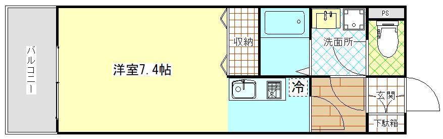 レジデンス・マサ(1K/3階)の間取り写真