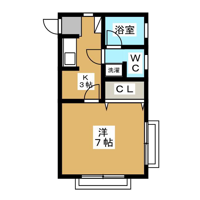 エスポワールメゾン(1K/2階)の間取り写真