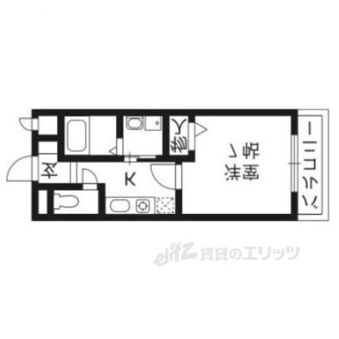 ヴィラ2006(1K/1階)の間取り写真