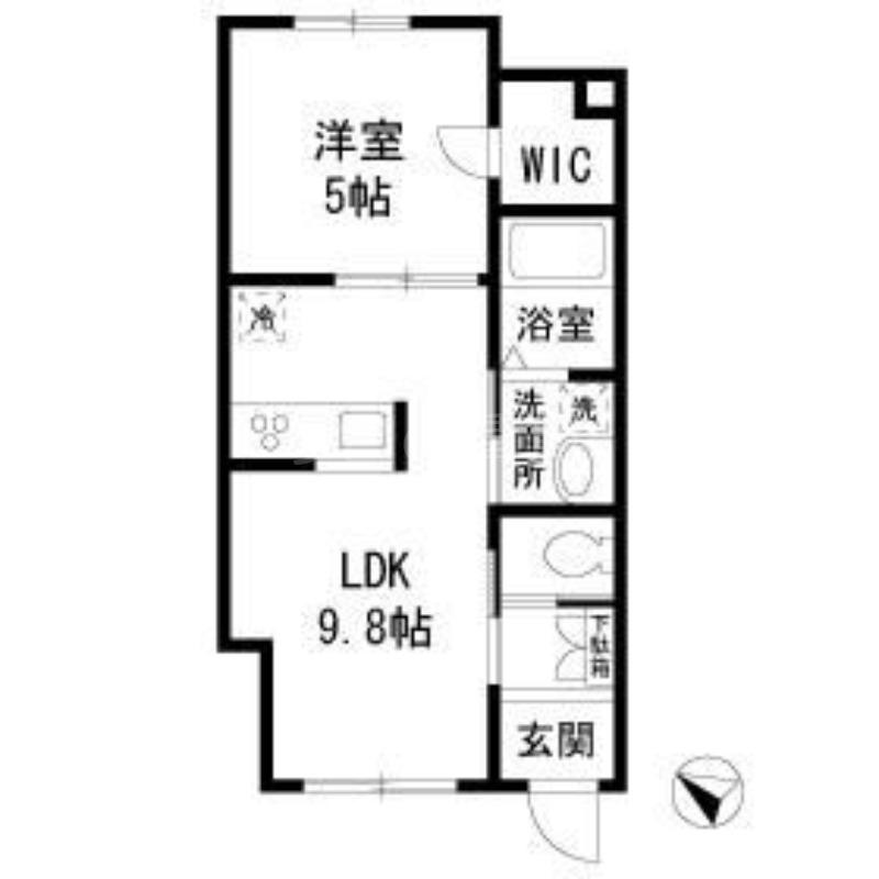 LA VIALETTA(1LDK/1階)の間取り写真