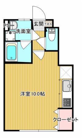 シャインアーチE(ワンルーム/1階)の間取り写真