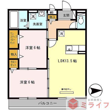 ティエラ(2LDK/1階)の間取り写真