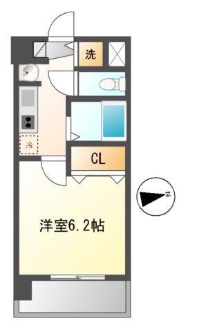プレサンス名古屋城前ラバンカ(ワンルーム/6階)の間取り写真