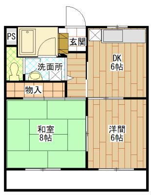 マンションみずほIII(2DK/3階)の間取り写真