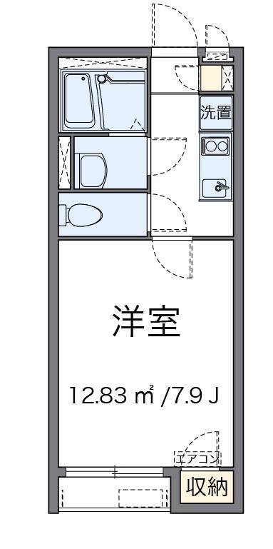 アザレア(1K/2階)の間取り写真
