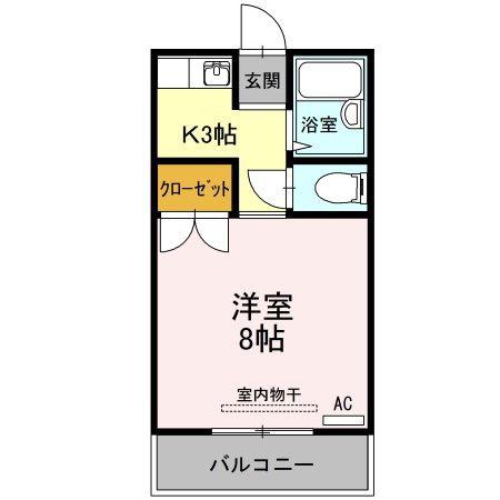 エステート野原(1K/2階)の間取り写真