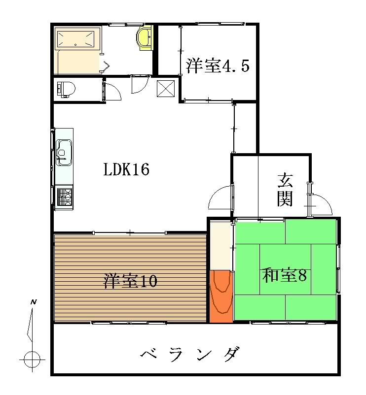 松本ビルI(3LDK/3階)の間取り写真