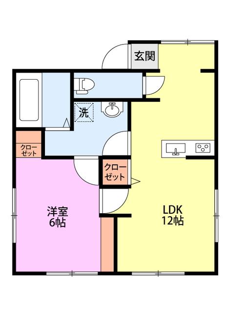 DOUBLE DAYLIGHT 北毘沙門町(1LDK/1階)の間取り写真