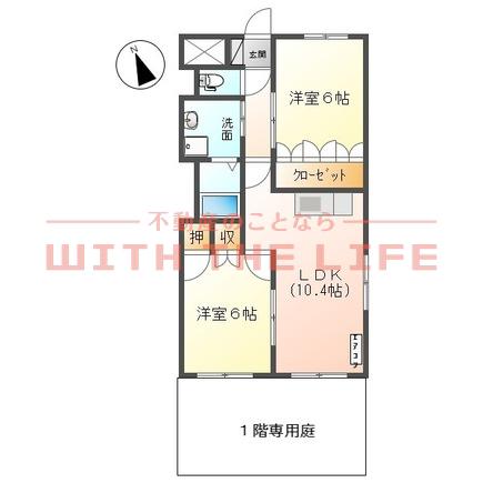 SONNETTEII(2LDK/1階)の間取り写真