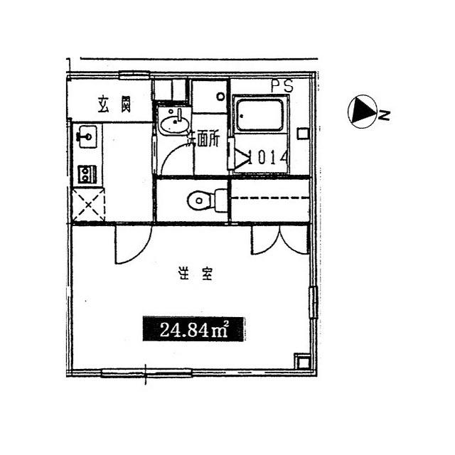 アンプルールフェール和勇(1K/2階)の間取り写真