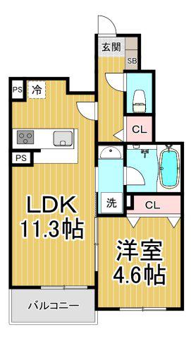 SMAISON(1LDK/1階)の間取り写真