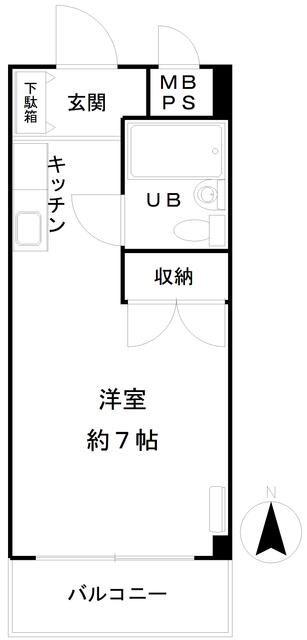 ドムス131(ワンルーム/3階)の間取り写真