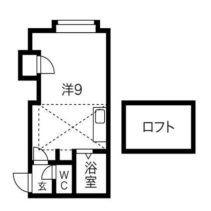 コートドール(ワンルーム/3階)の間取り写真