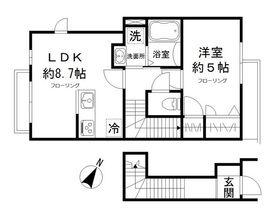 リベルテ池田山(1LDK/2階)の間取り写真