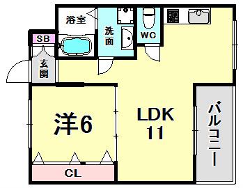 モンルポダフネ(1LDK/3階)の間取り写真