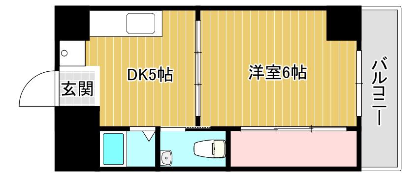 沢村マンション(1DK/9階)の間取り写真