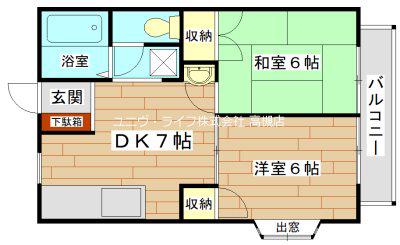 メルシー辻子(2DK/1階)の間取り写真