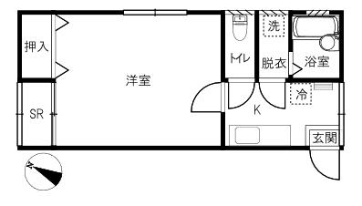 メゾンビューラ3(1K/1階)の間取り写真