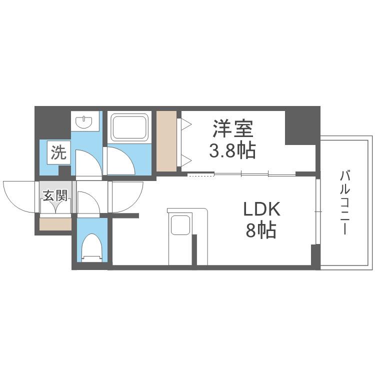 コンフォリア・リヴ桜川ソルテラス(1LDK/10階)の間取り写真